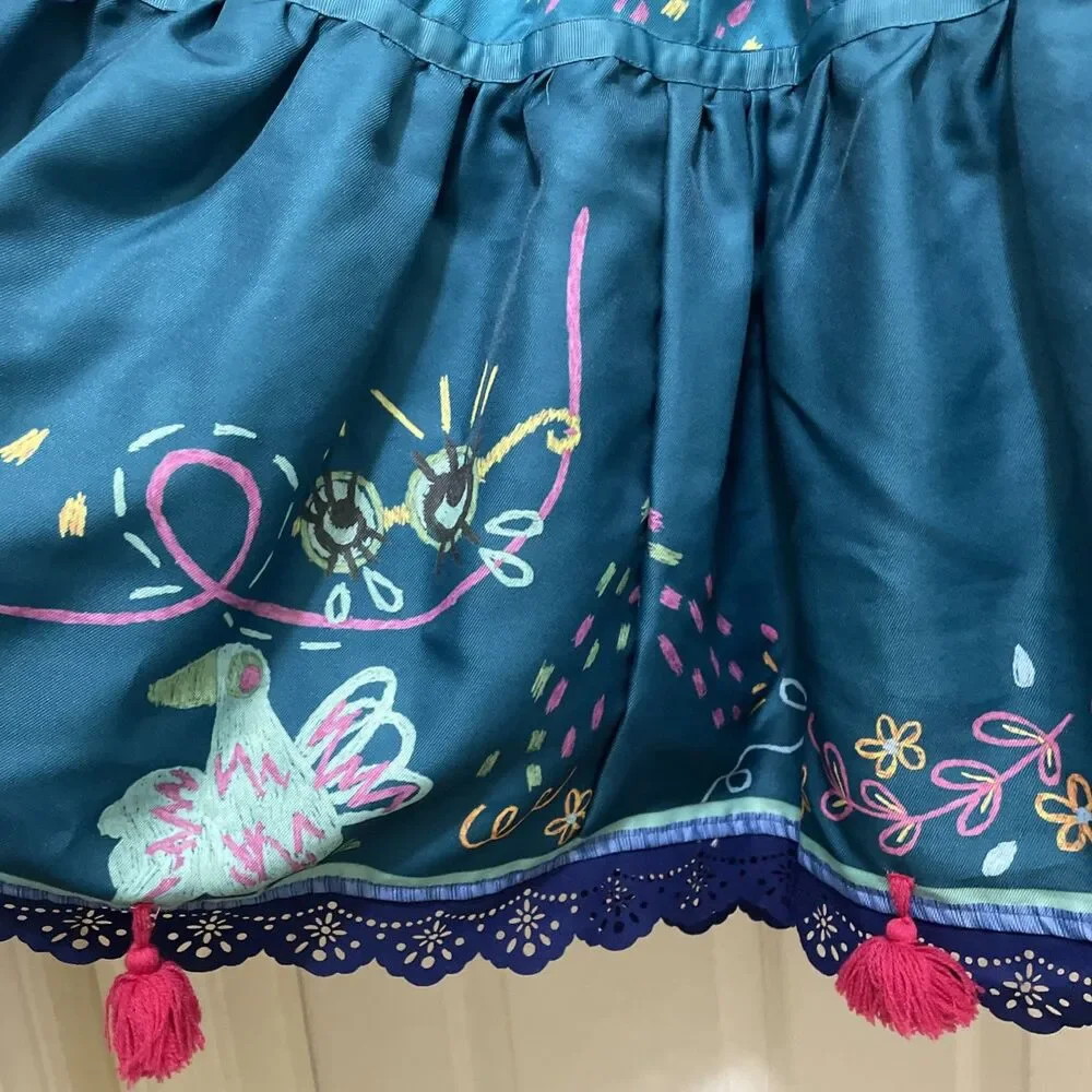 Disney Encanto Mirabel Costume Dress Madrigal Dress Up Halloween Girls Sz 8 - 10